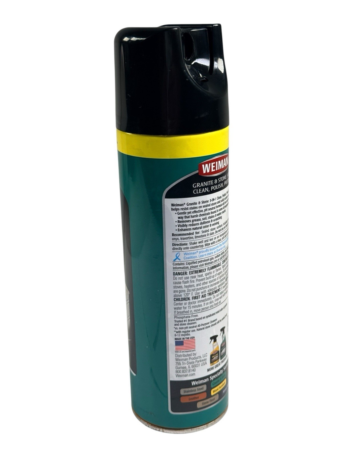 Rare Weidman Granite & Stone 3-in-1 Clean Polish Protect Vanilla Aerosol 17 oz