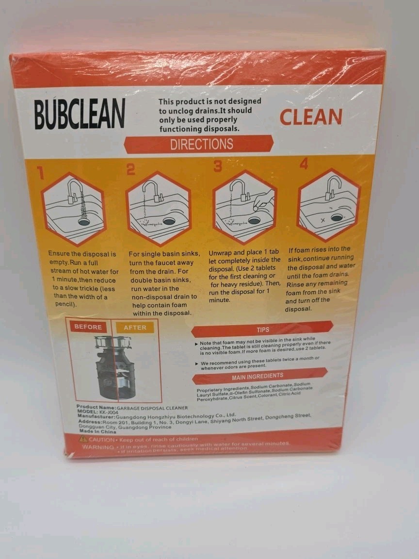 Garbage Disposal Cleanser 1 Year Supply 24 Pack Mild Formula Sealed