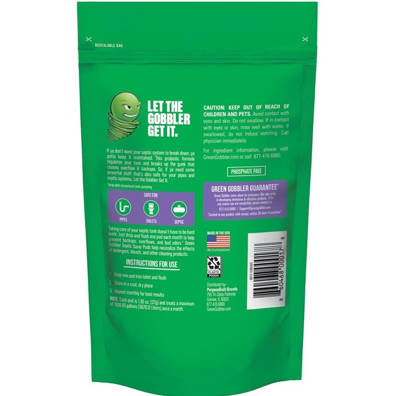 Green Gobbler SEPTIC SAVER Treatment Digestive Enzyme Septic Tank 6 Month Supply