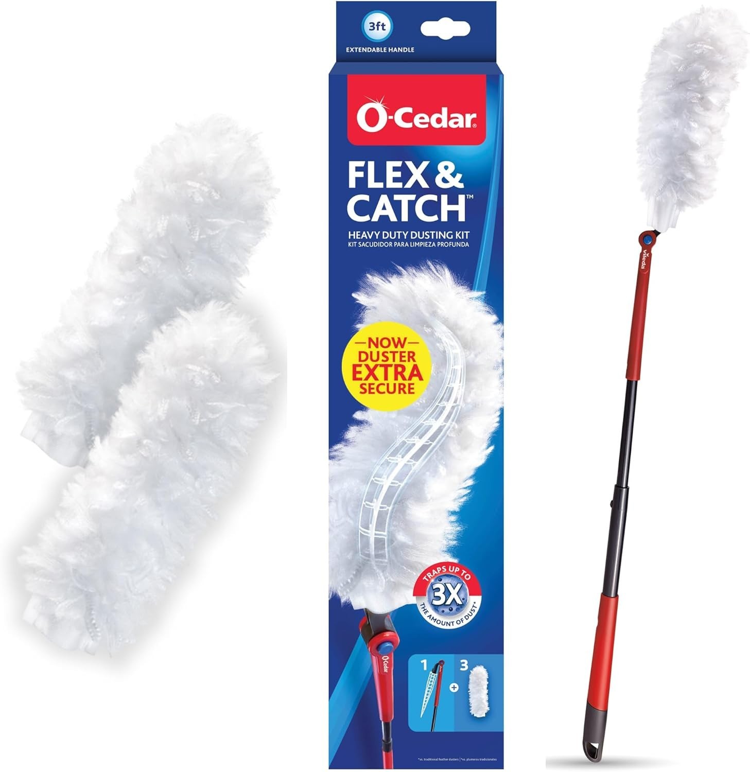 Flex & Catch Heavy Duty Dusting Kit with 3 Disposable Duster Refills | New & …