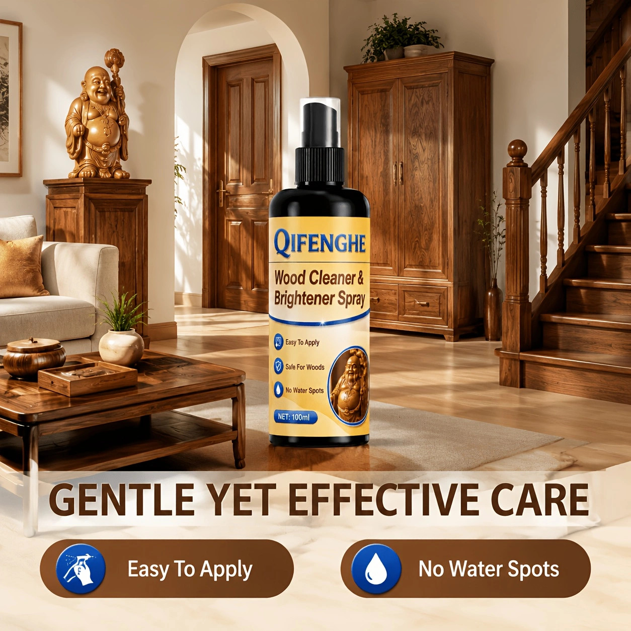 Wood Cleaner & Brightener Spray 100ml, Furniture Polishing Refinishing