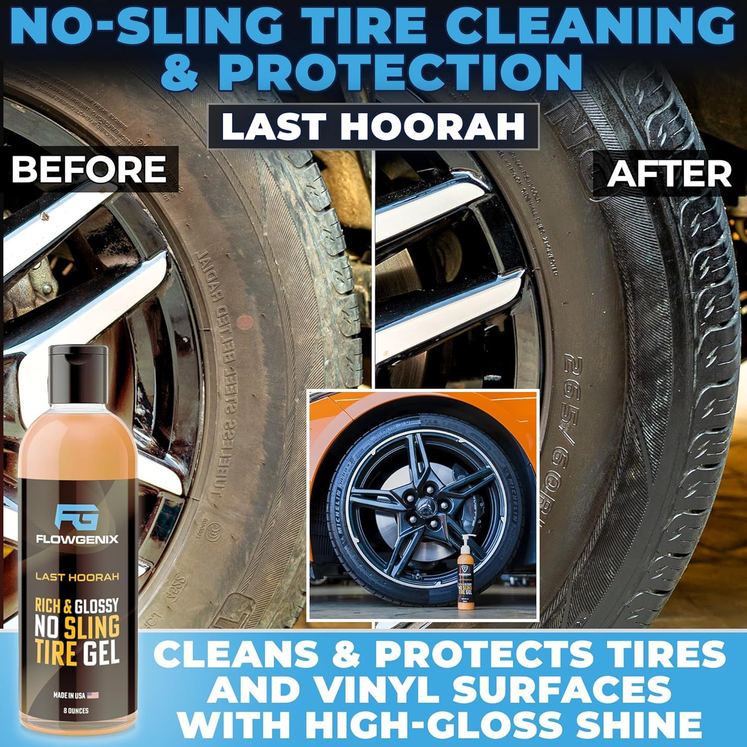 Grand Slam 3-Pack – Includes Tire Shine Gel (8Oz), Car Scratch Remover (4Oz), Wa