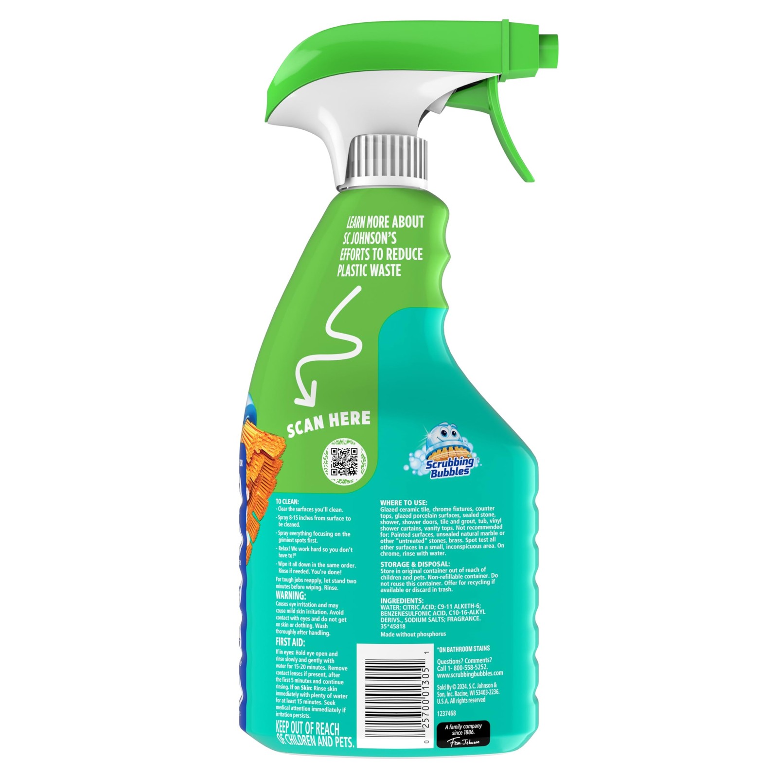 Scrubbing Bubbles Foaming Bathroom Cleaner Bleach-Free Shower Tile Limescale …