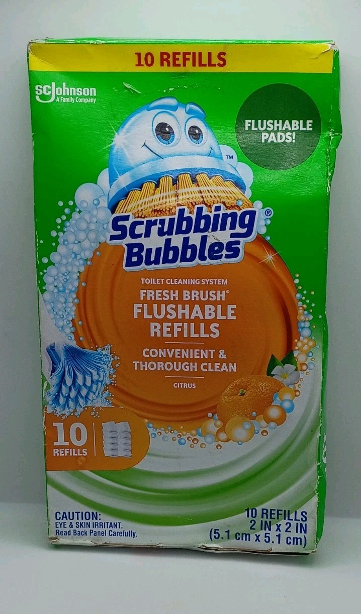 Scrubbing Bubbles Fresh Brush Flushable Refills 10ct. Citrus Scent New Open Box
