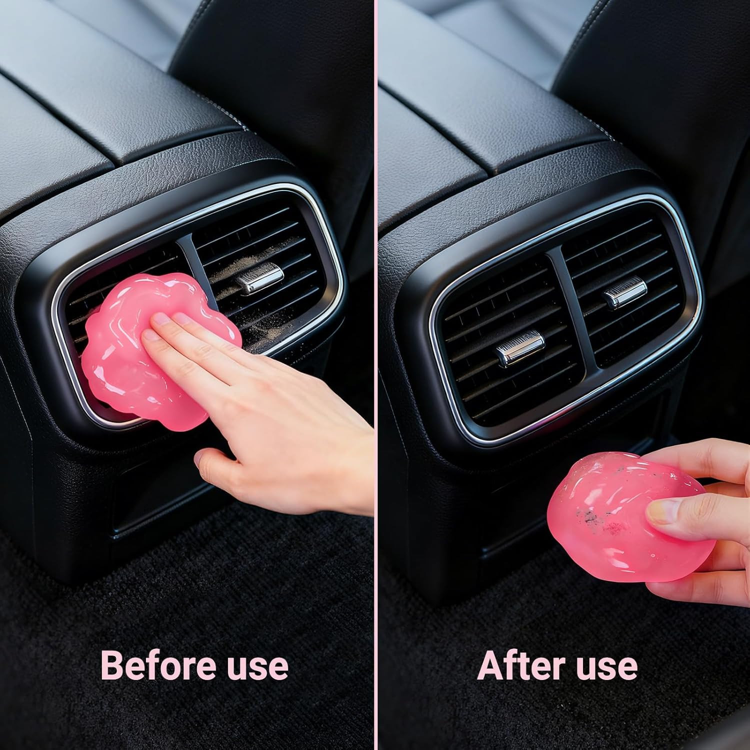 2 Pack Car Cleaning Gel Reusable Auto Slime Cleaner,Rose Scent Dust Cleaning Gel