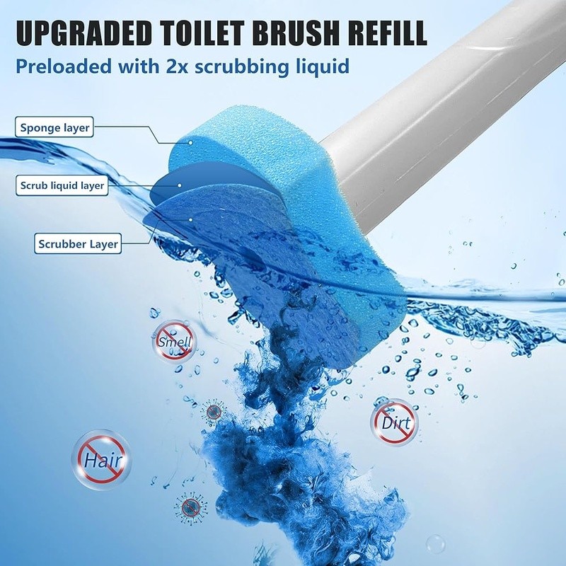 Toilet Cleaning System Kit W/ Wand & 72 Powerful Refills Multi-Surface New