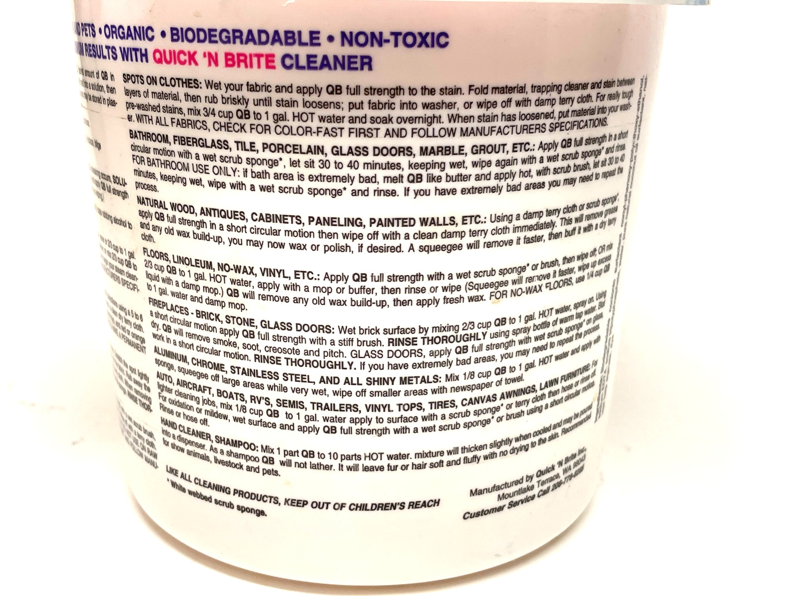 Quick ‘n Brite All Purpose Cleaning Paste Tough Stain Miracle Cleaner 80 oz.
