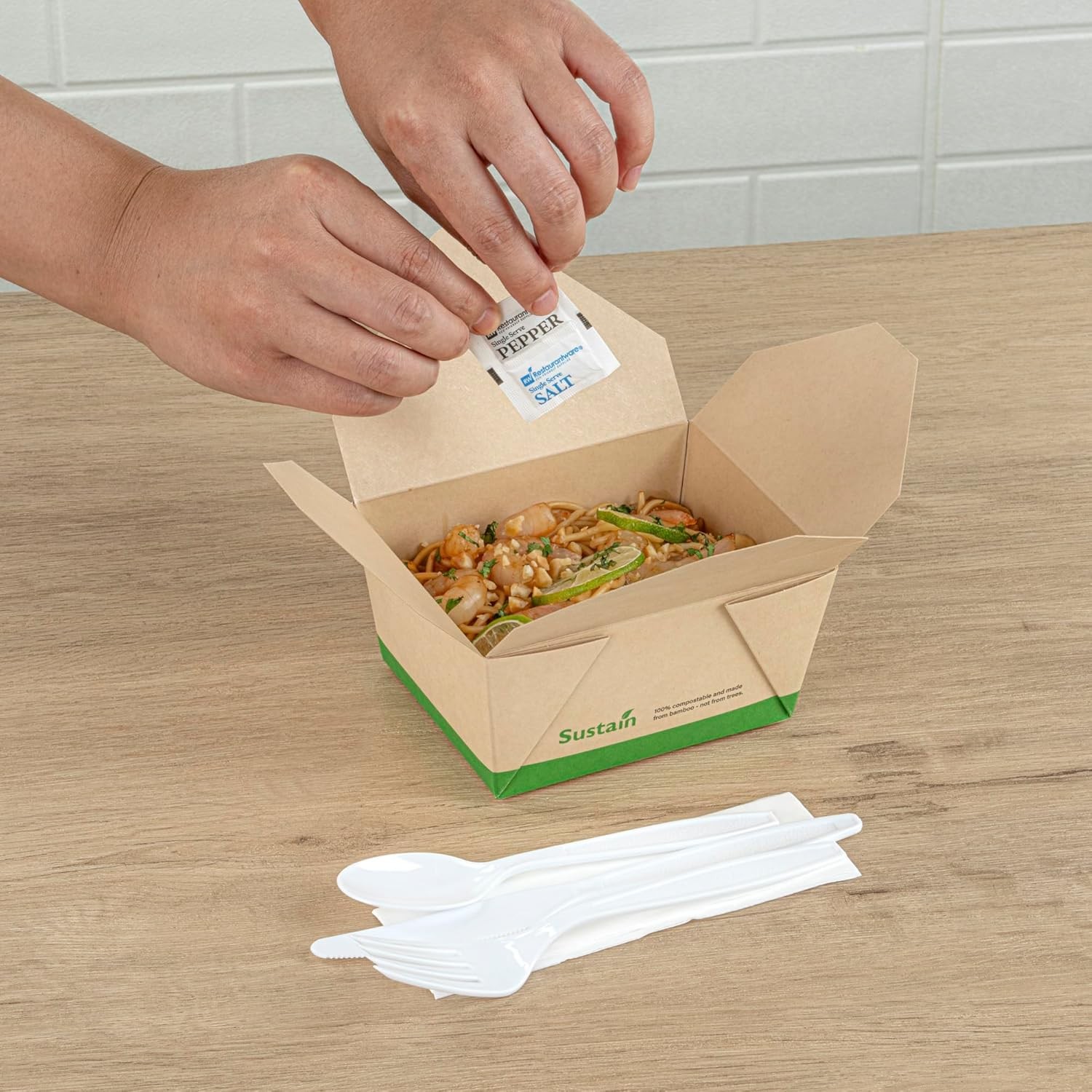 Restaurantware Utensil Kit 500 Pack of Plastic Cutlery Set Individually Wrappe