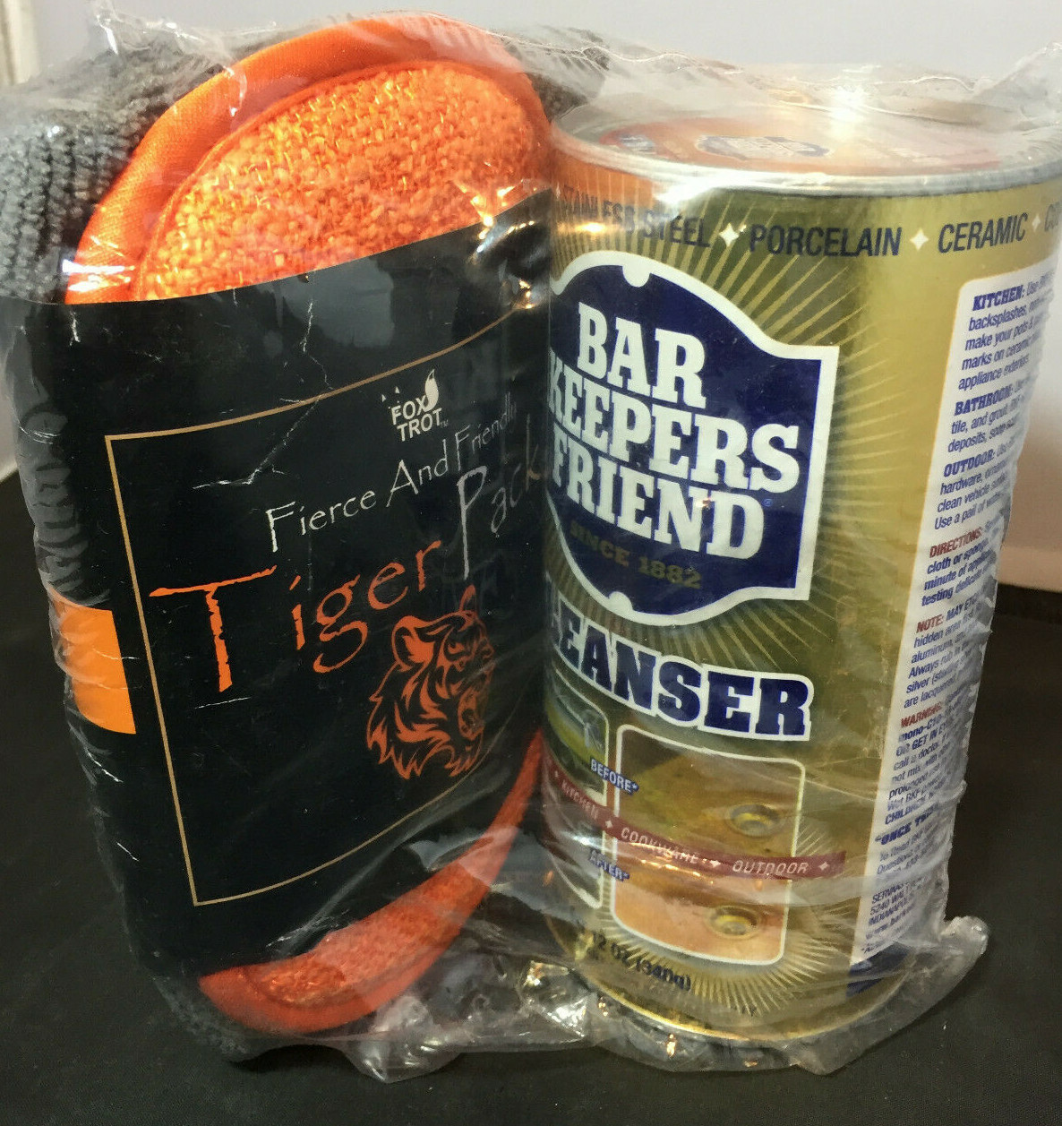 Bar Keepers Friend Powdered Cleanser 12 OZ / Foxtrot Cleaning Kit (Tiger Pack)