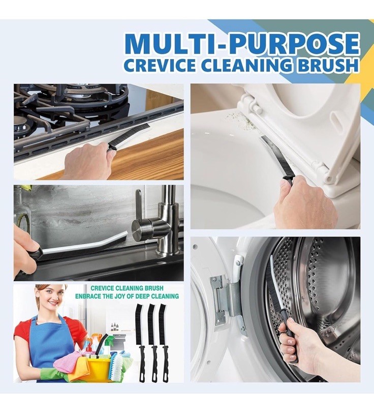 Crevice Cleaning Brushes 20-Pack Hard Bristle Shower & Bathroom Cleaning Tools