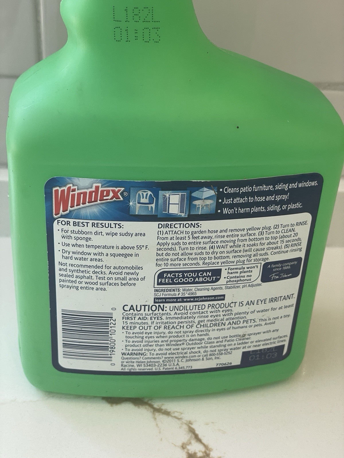 Windex Outdoor Concentrated Cleaner Glass Patio 32 fl oz Streak New Old Stock