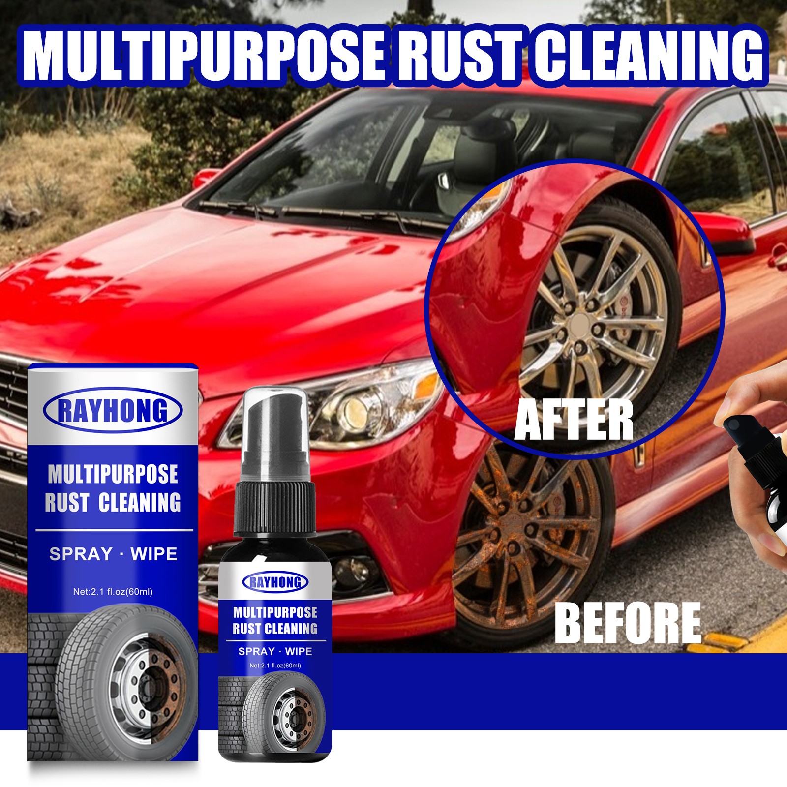 Multipurpose Rust Remover – Metal Door Window Cleaning Screws Bolt Use 🔧