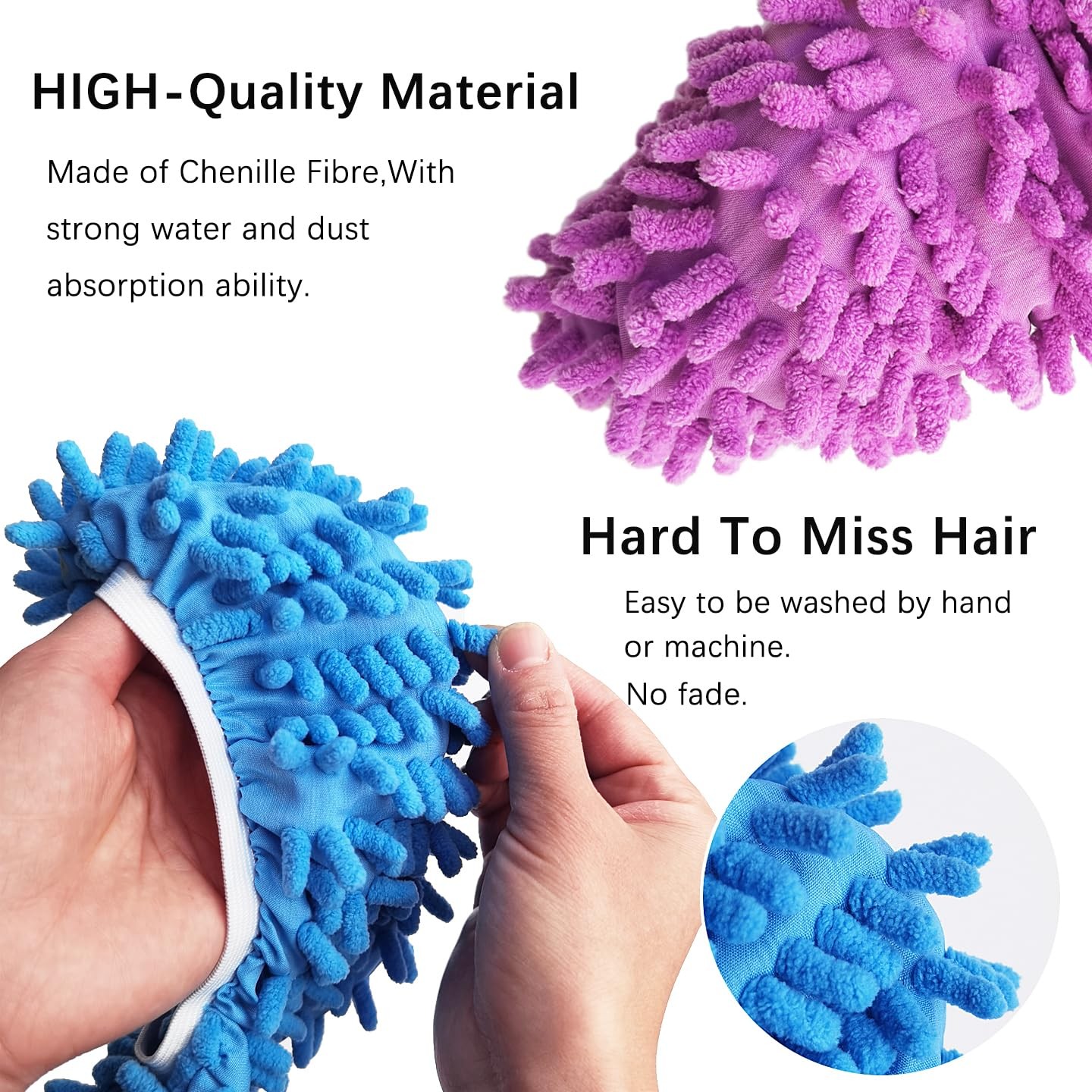 4 Pairs Microfibe Mop Slippers Shoes Covers Dust Foot Socks for Floor Cleaning