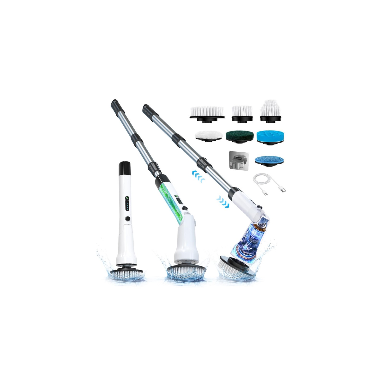Electric Spin Scrubber, Bathroom Scrubber Electric with 7 Replaceable Brush H…