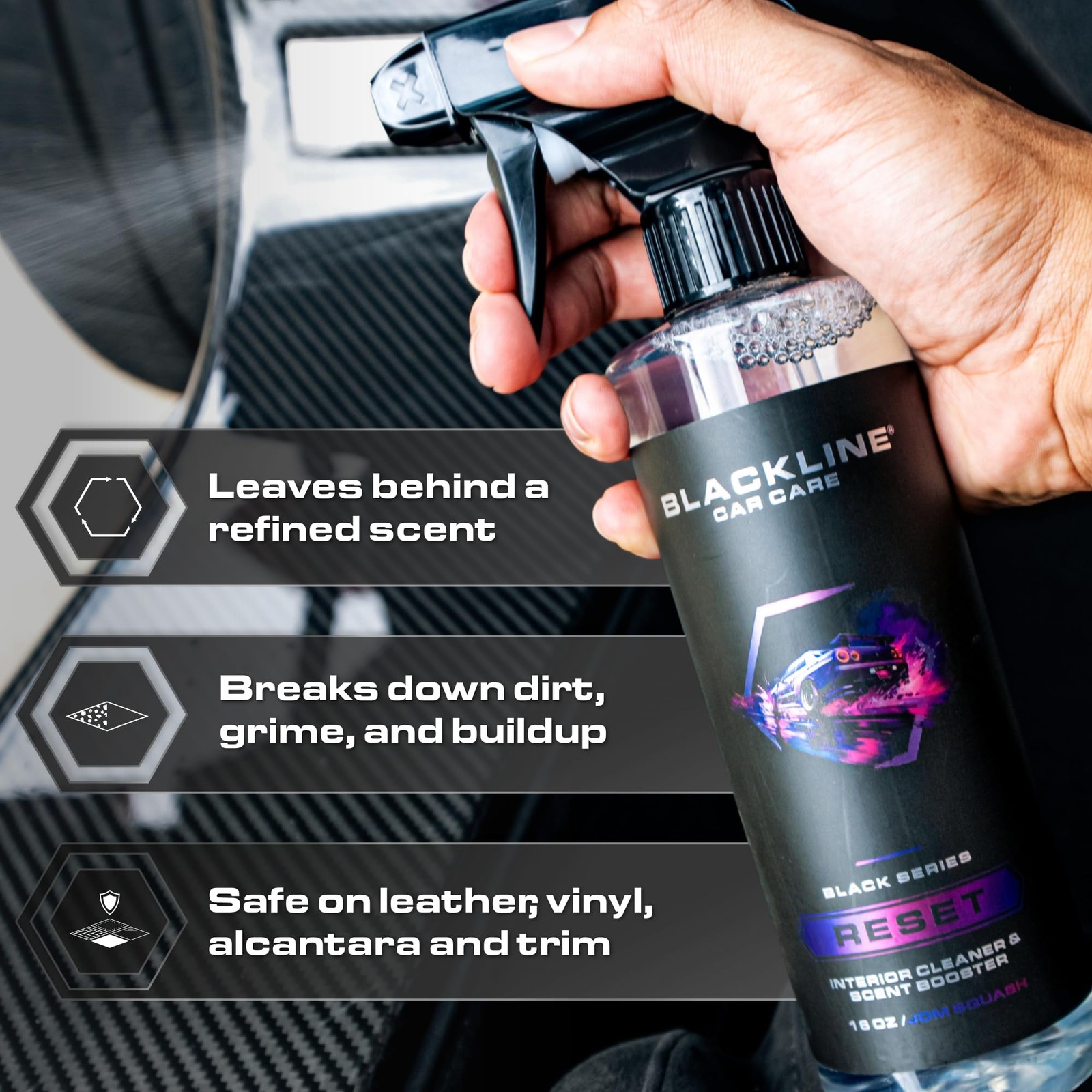 Luxury Scented Leather Car Interior Deep Clean Deodorizer Wild Cherry Formula