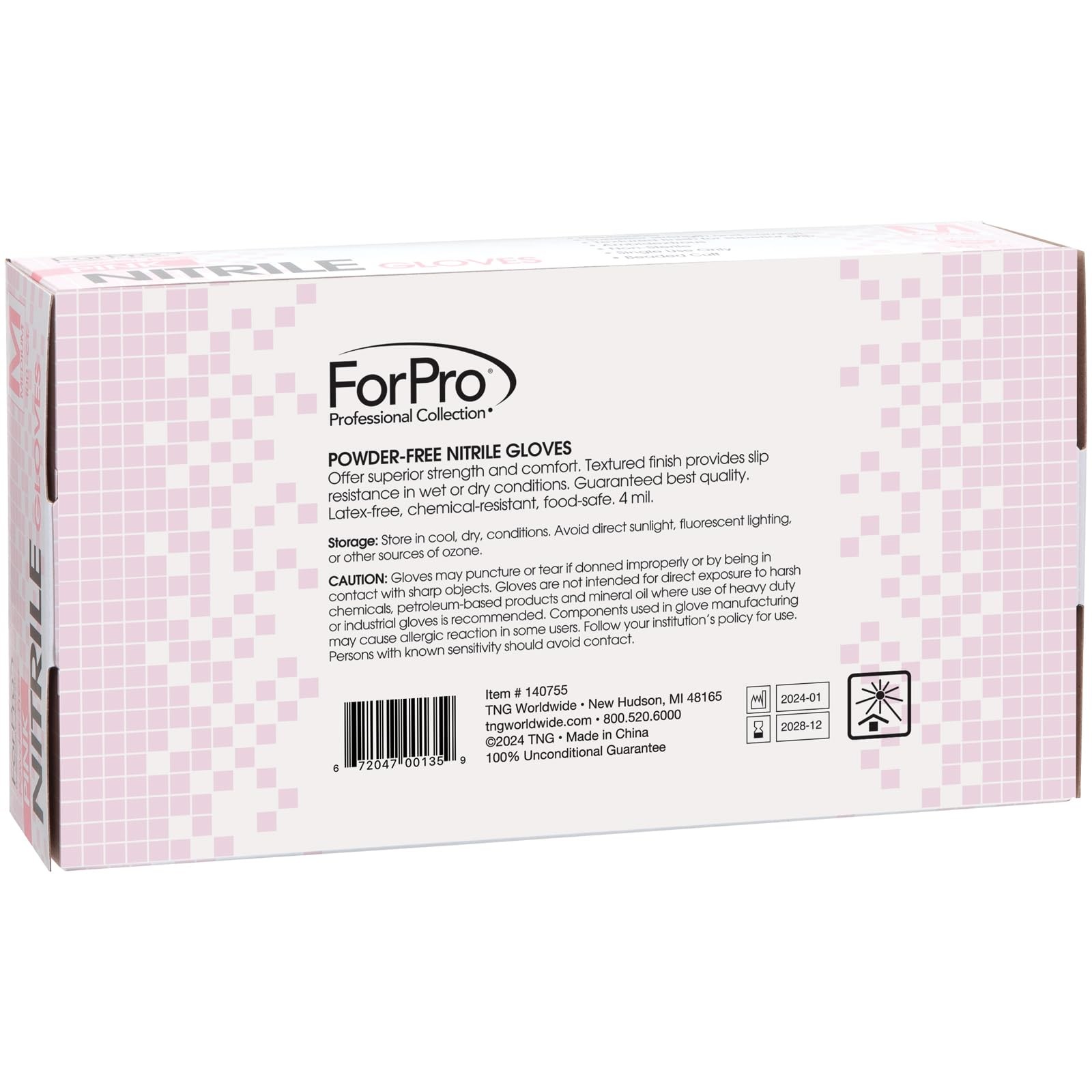 ForPro Professional Collection Disposable Nitrile Medium (Pack of 100), Pink