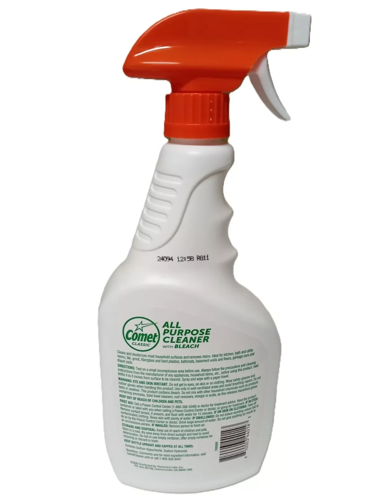 4 PACK, Comet Classic All Purpose Cleaner with Bleach, Trigger Spray, 24 fl oz