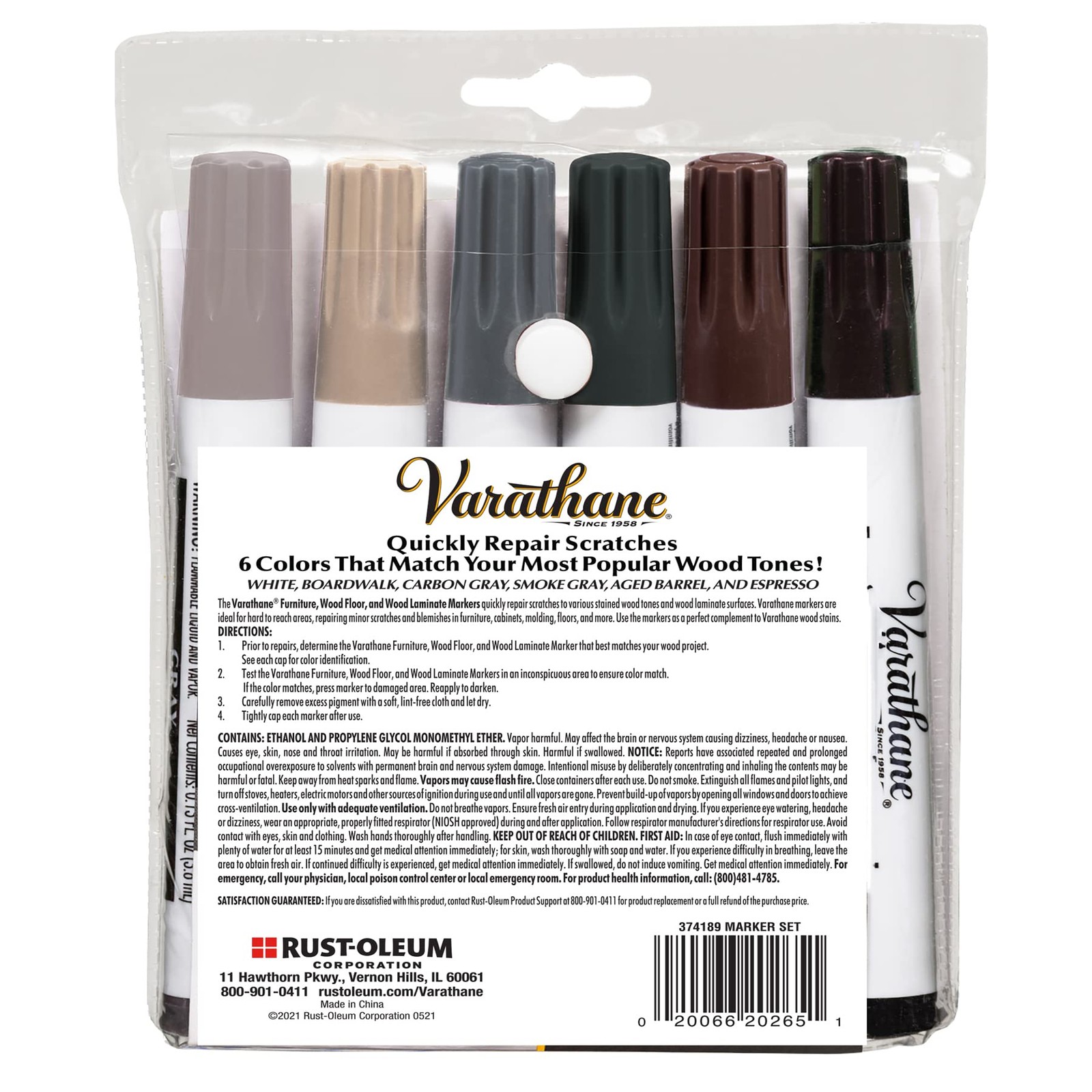 Varathane 374189 Wood Stain Repair Marker Kit, Assorted Pack of 1, Cool Tones