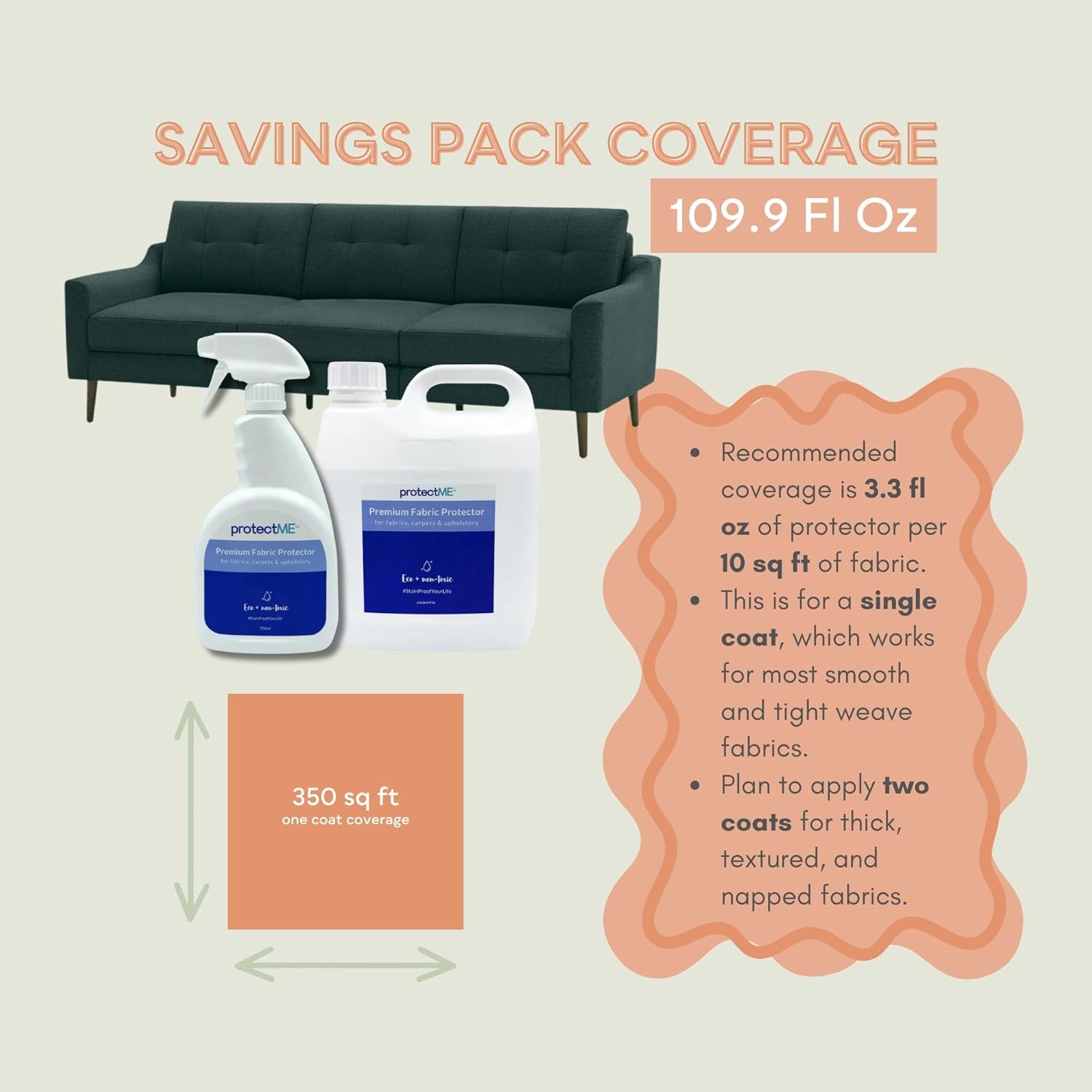 Fabric Protector Spray Bundle – 25.4 oz + 84.5 oz