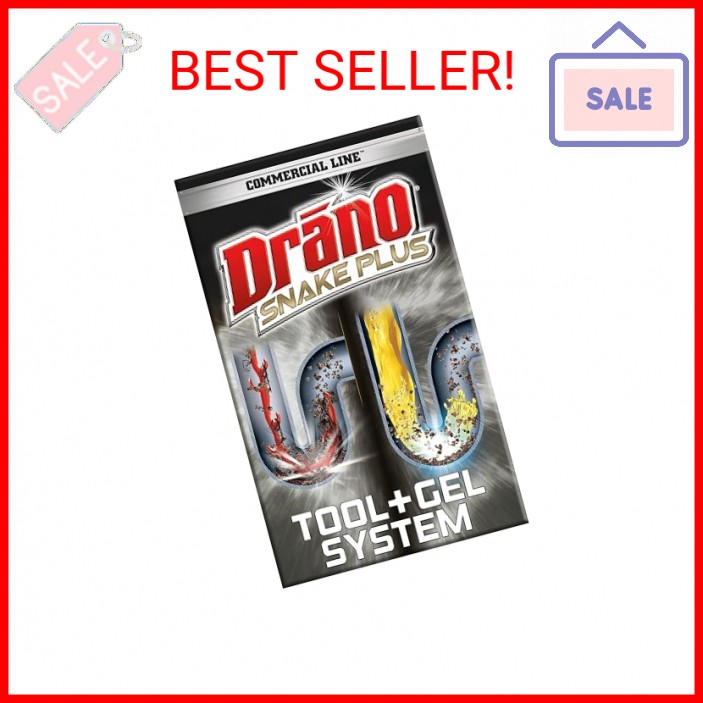 Drano Snake Plus Tool and Gel System, Drain Snake with Drain Clog Remover Gel, U