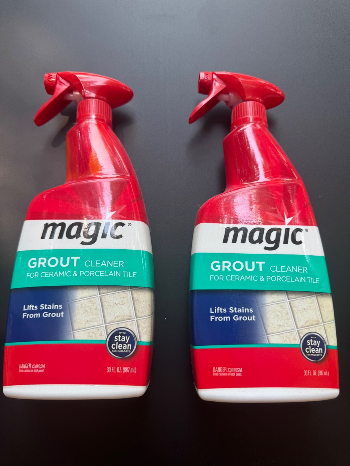 Magic Grout Cleaner For Ceramic And Porcelain Tile, 30 fl oz, Lot Of 2 Bottles
