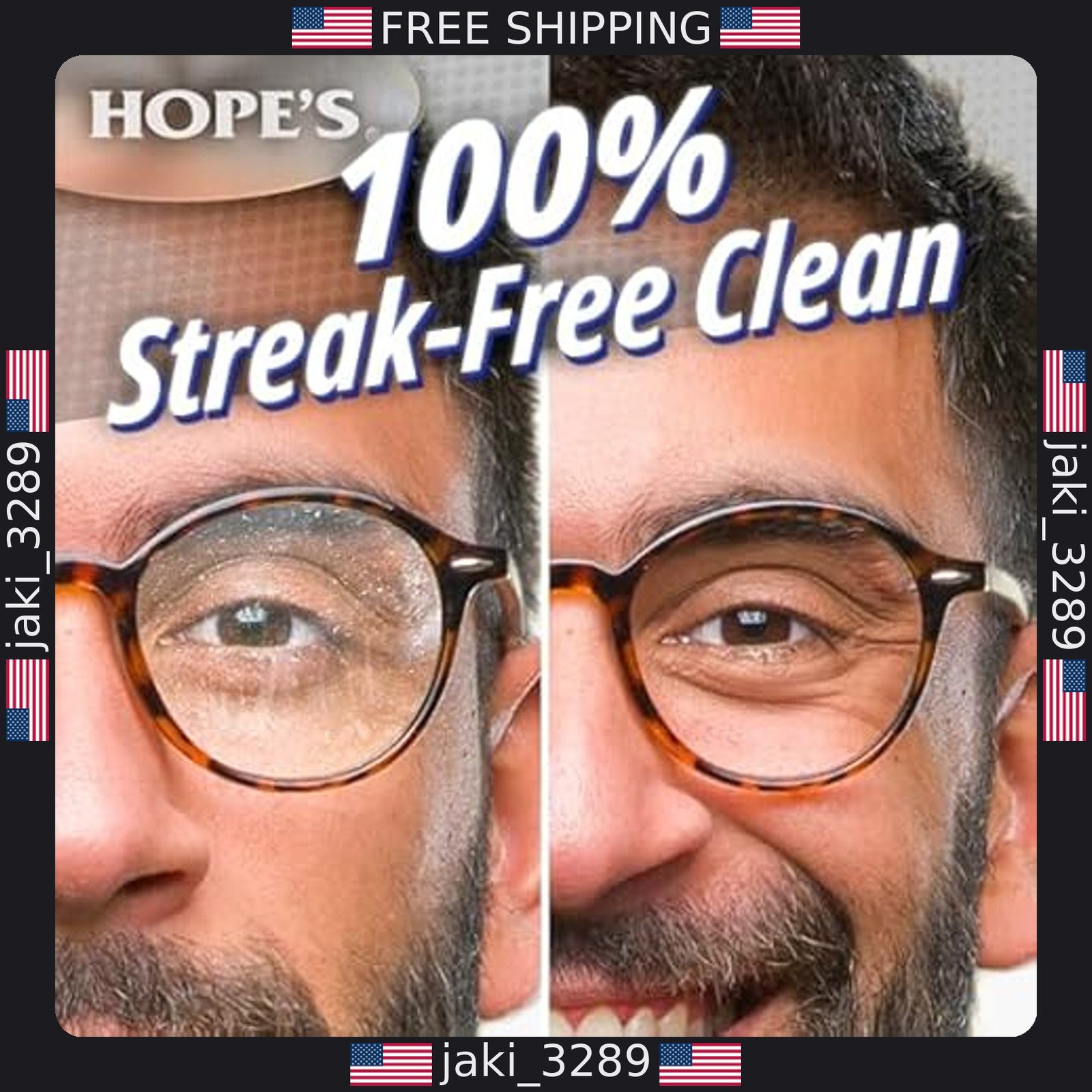 HOPE’S Perfect Glass Cleaner Spray – Anti-Scratch & Anti-Glare, 4 Fl Oz