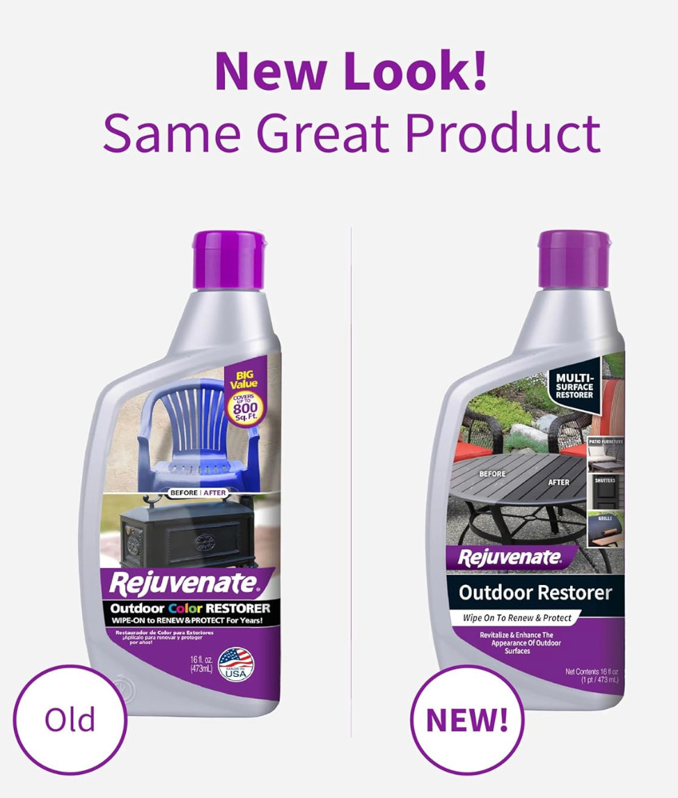 Rejuvenate Outdoor Color Restorer 16 oz Patio Furniture Cleaner Wipe On NEW