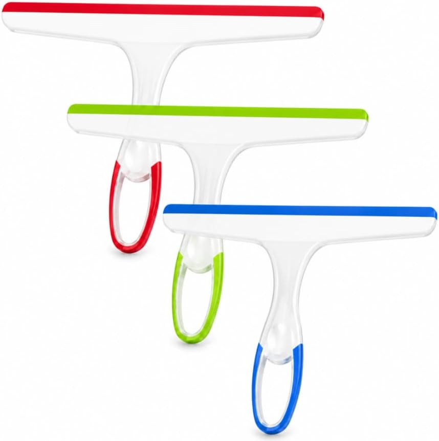 Shower Squeegee for Glass Doors 3-Pack Window Wiper Car Bathroom Mirror Cleaner