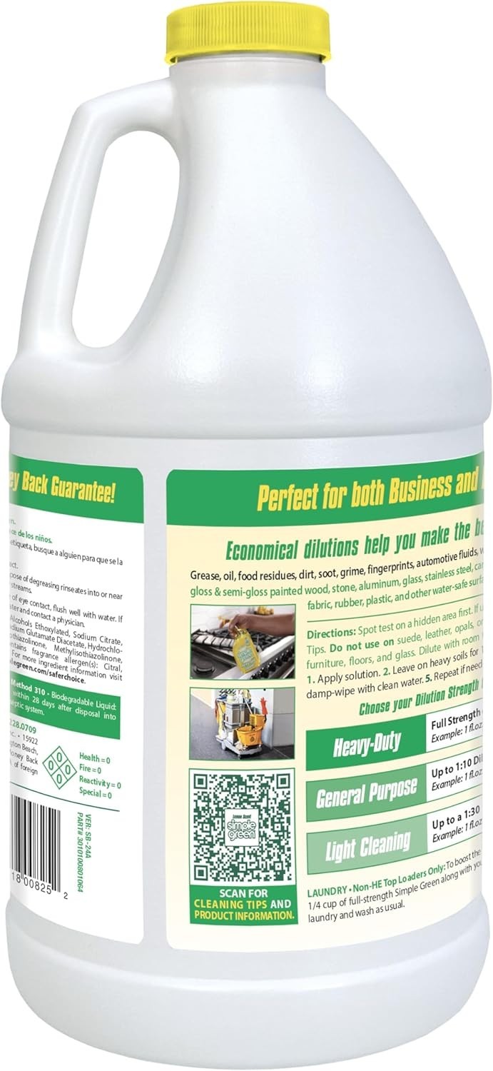 64 Fl Oz Concentrated All-Purpose Cleaner – Powerful Lemon Scent & Biodegradable