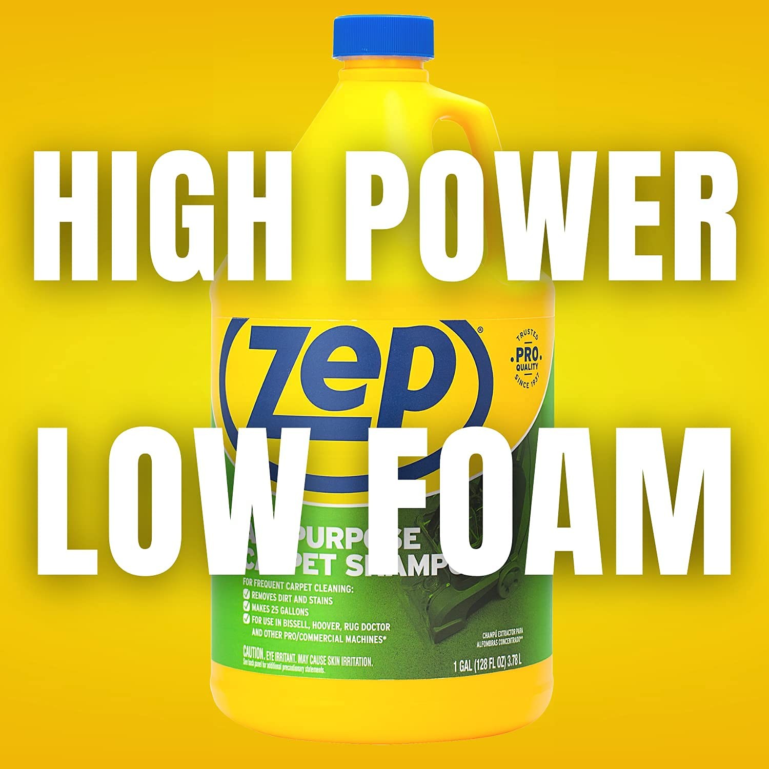 Zep All-Purpose Carpet Shampoo Concentrate 128 Fl Oz (Pack of 1), Blue