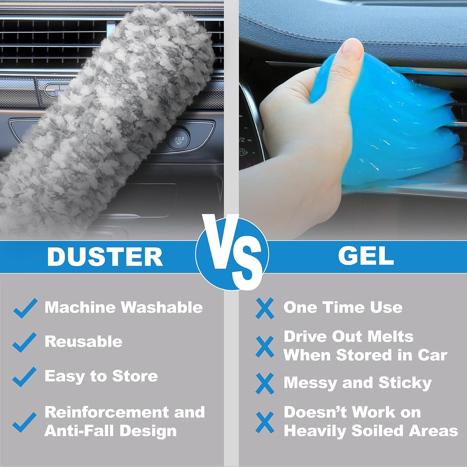 12″ Microfiber Car Duster – Soft Interior Detail Brush Dash Seats Vents &