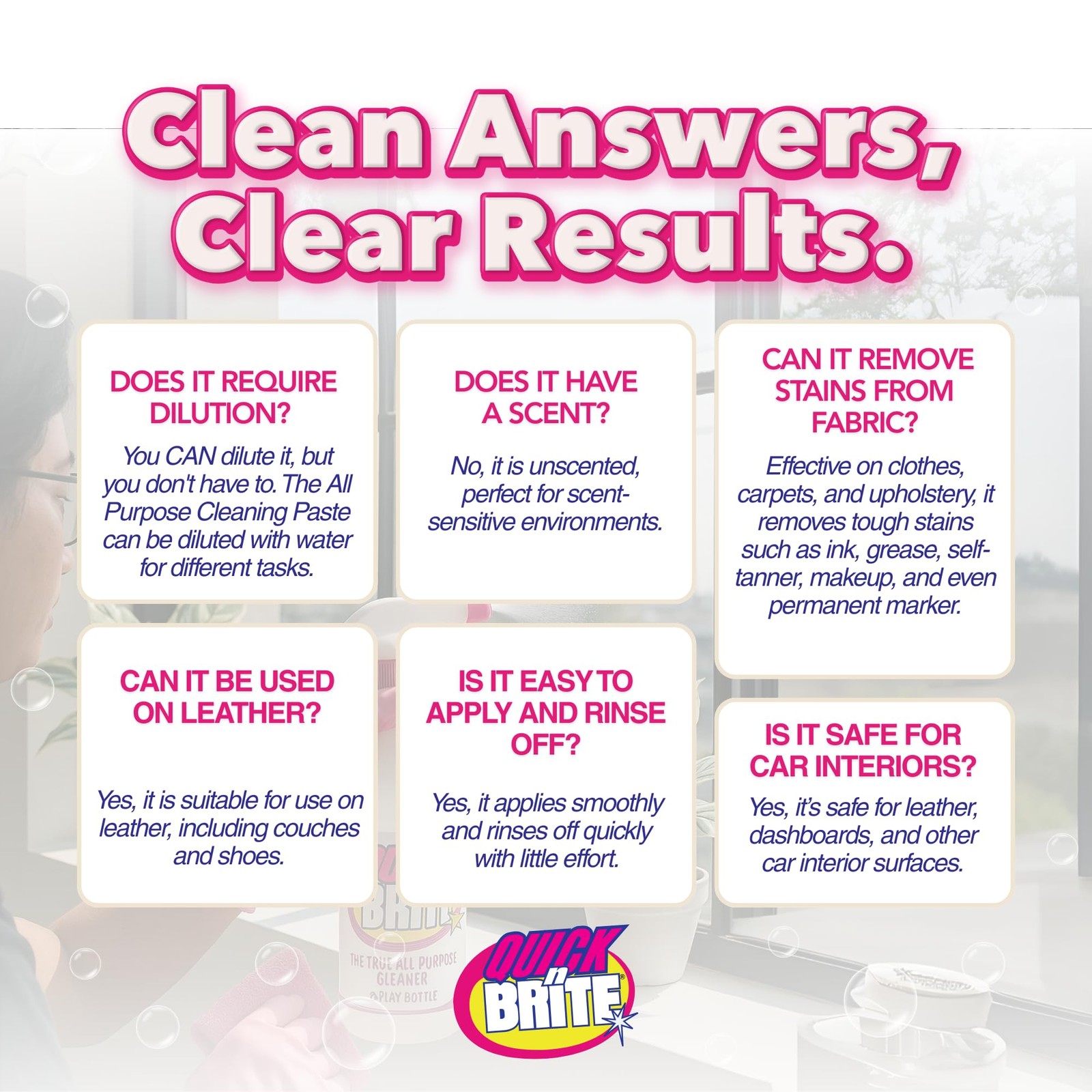 Quick ‘n Brite All Purpose Cleaning Paste – Miracle Cleaner for Tough Stains, Bi
