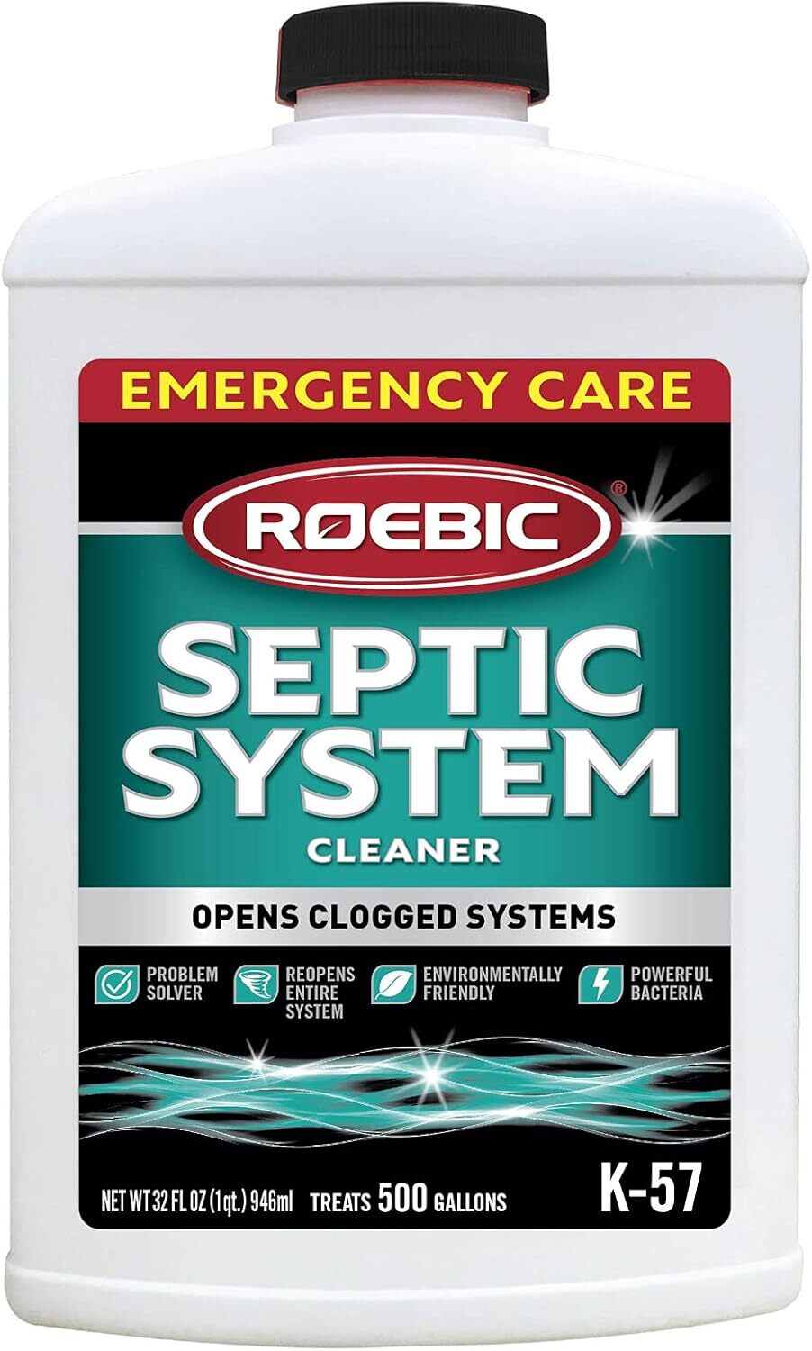 Roebic K-57-Q Septic System Cleaner: 32 Ounces, Cleans and Maintains