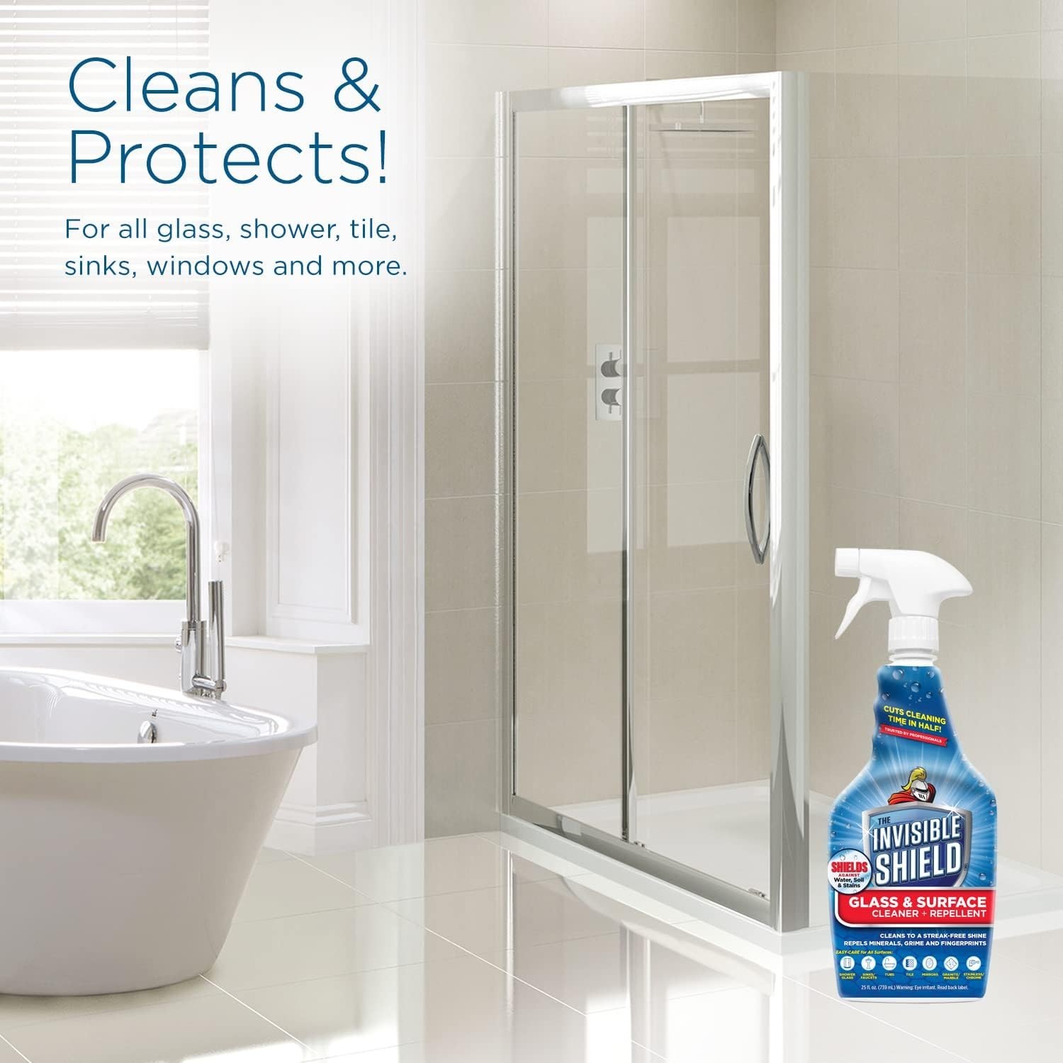 Shower Door & Tile Protectant Kit 32 oz | Invisible Glass Shield & Water Spot Re