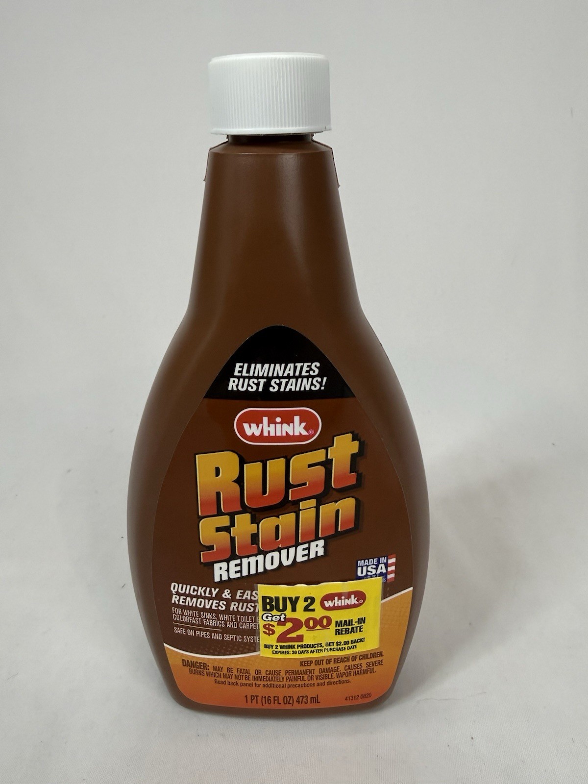 Whink No Scent Liquid Rust Stain Remover 16 oz Removes Rust Stains & Water Stain