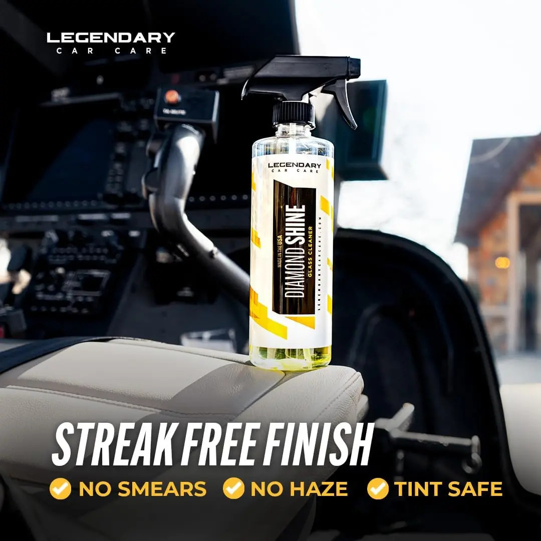 Legendary Diamond Shine Glass Cleaner – No-Streaks – Added Clarity – Tint Safe –