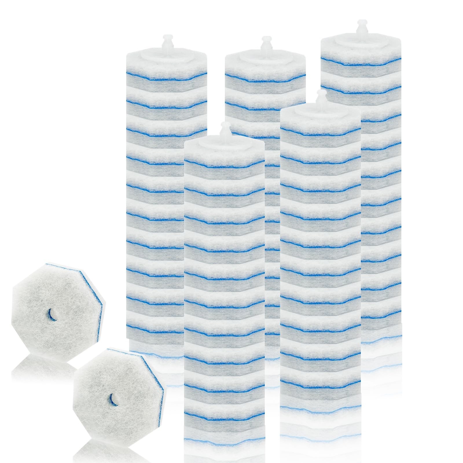 50PC Toilet Bowl Wand Refills, Disposable Toilet Brush Heads, Wall Mounted Sc…