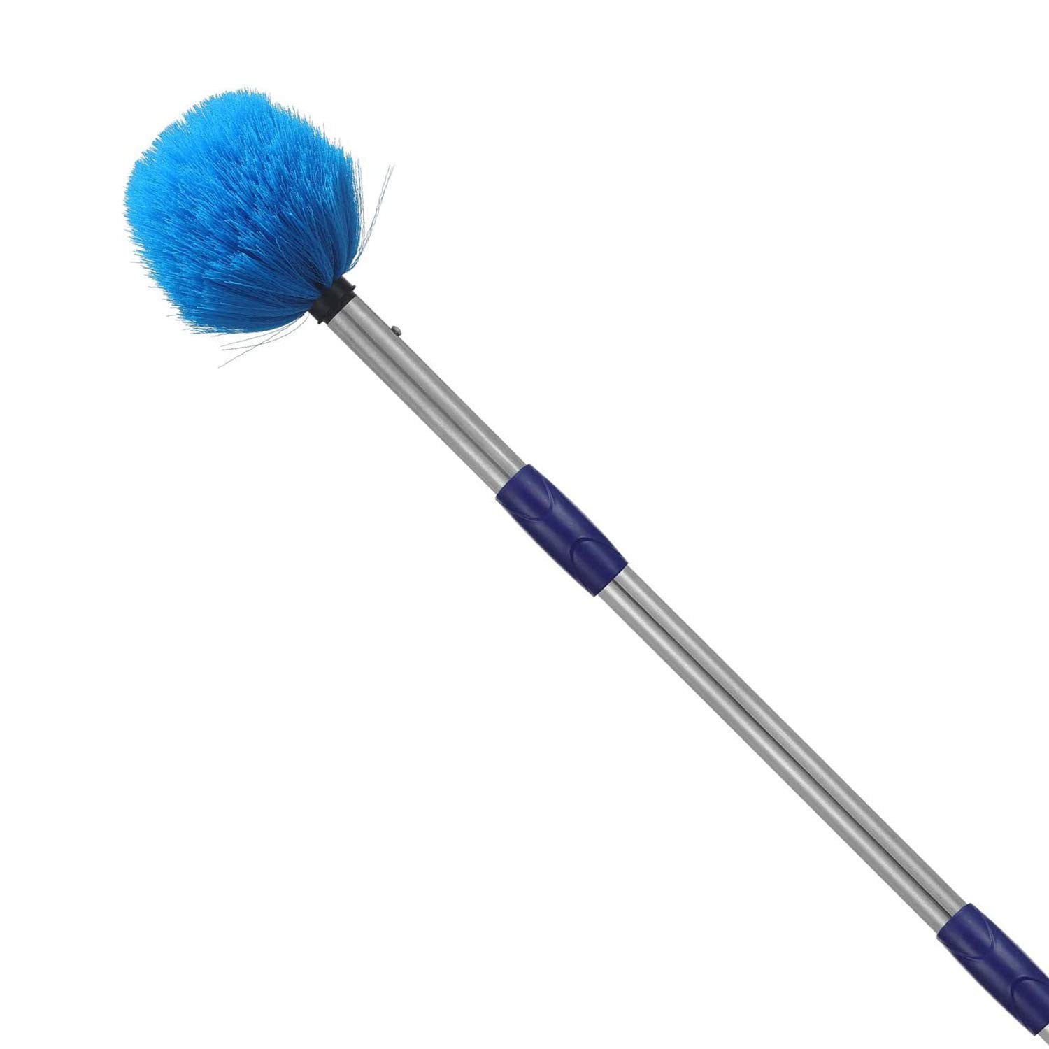 Cobweb Duster with Pole, 4ft Stainless Steel Pole Cobweb Brush with Medium-St…