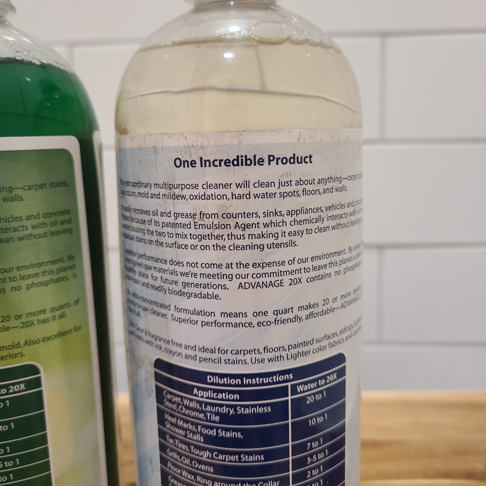 ADVANAGE 20X Multi-Purpose Cleaner Clear & Green Apple 2 Pack Concentrate NEW