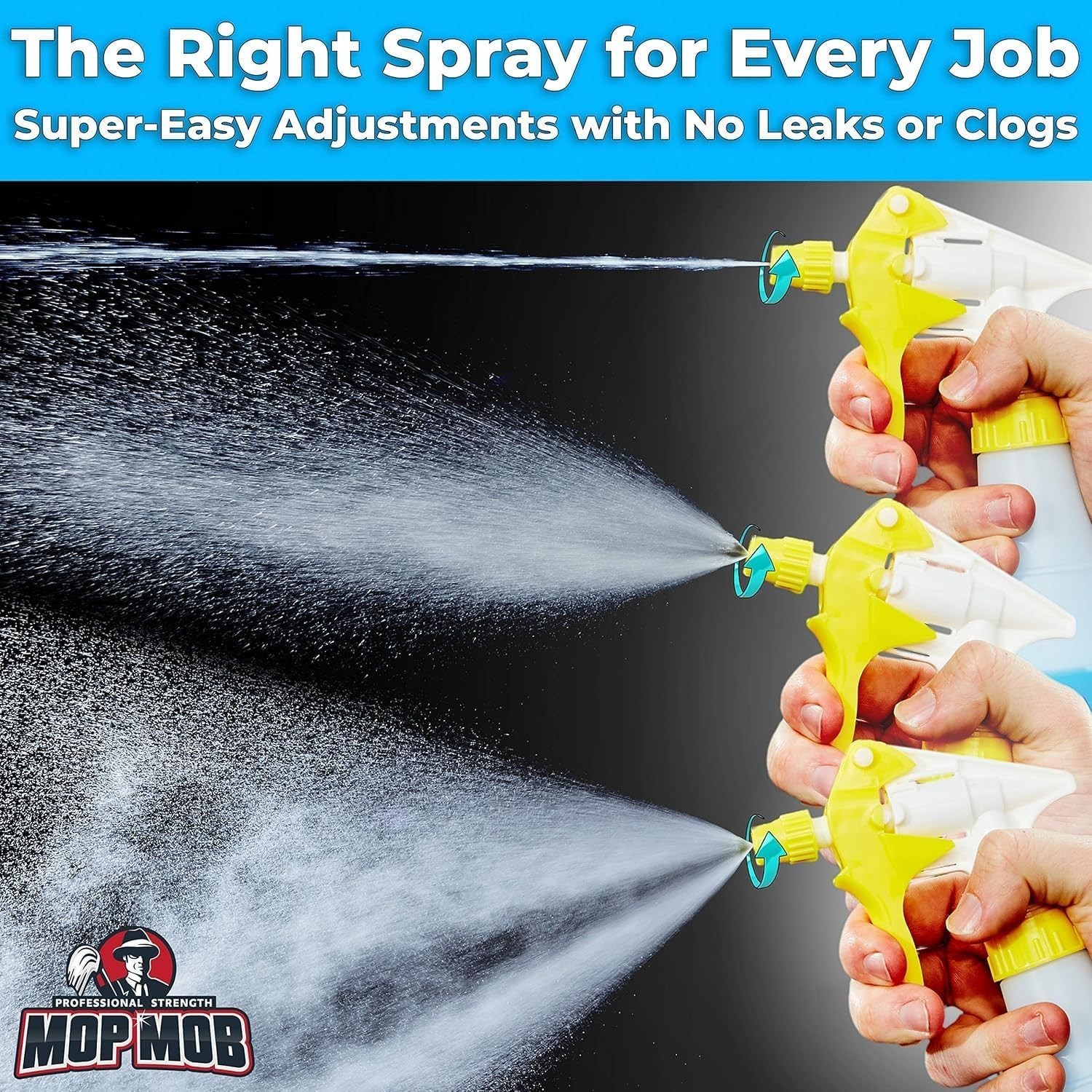 Heavy Duty Industrial Sprayer 10 Pack 24 Ounce Bottles with Low Fatigue Trigger