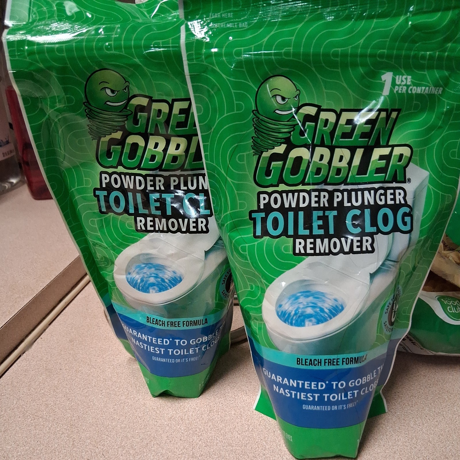 Green Gobbler Powder Plunger Toilet Bowl Clog Remover – 2 Pack Net Wt