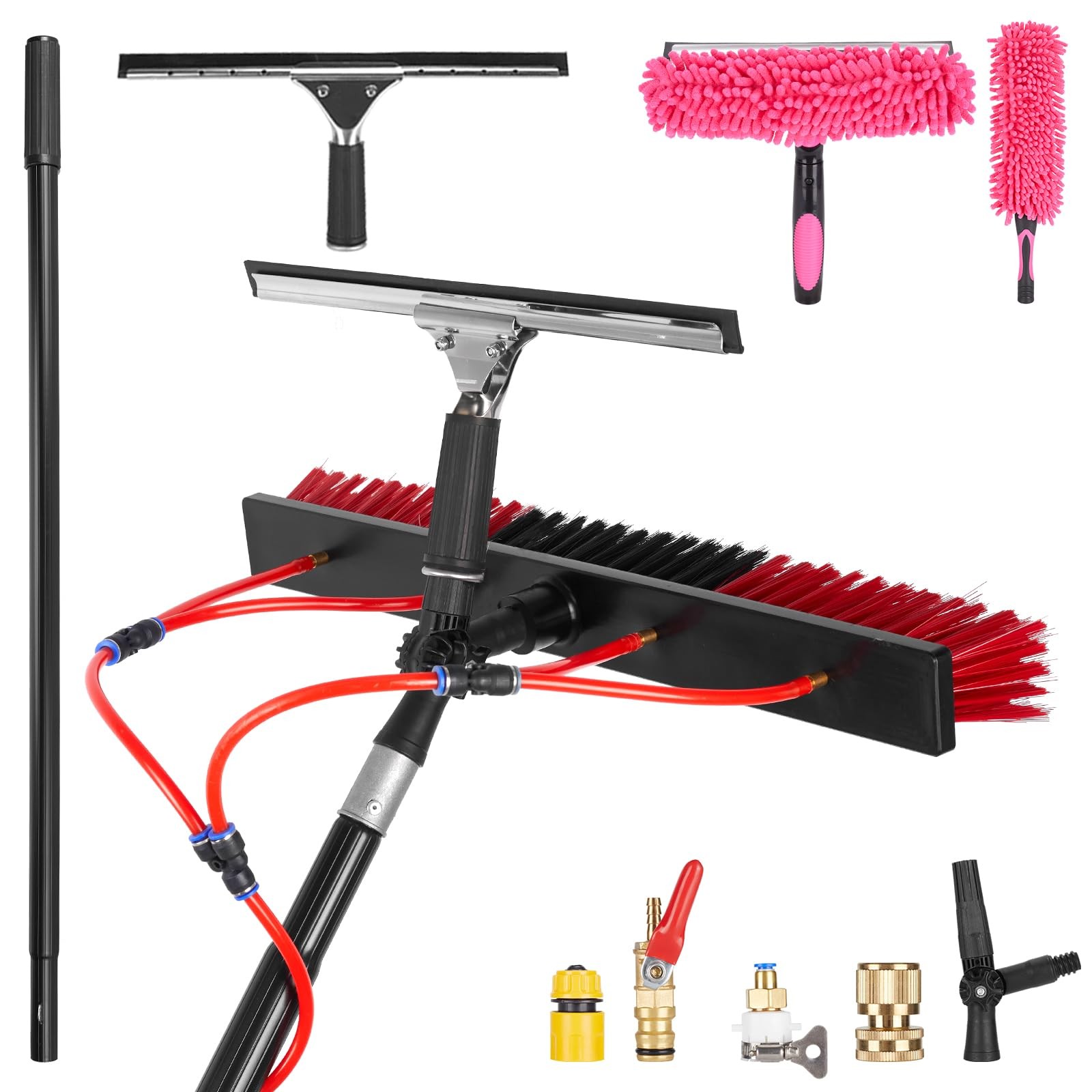 26ft Long Reach Solar Panel Cleaning Kit – Aluminum Extendable Water Fed Pole…