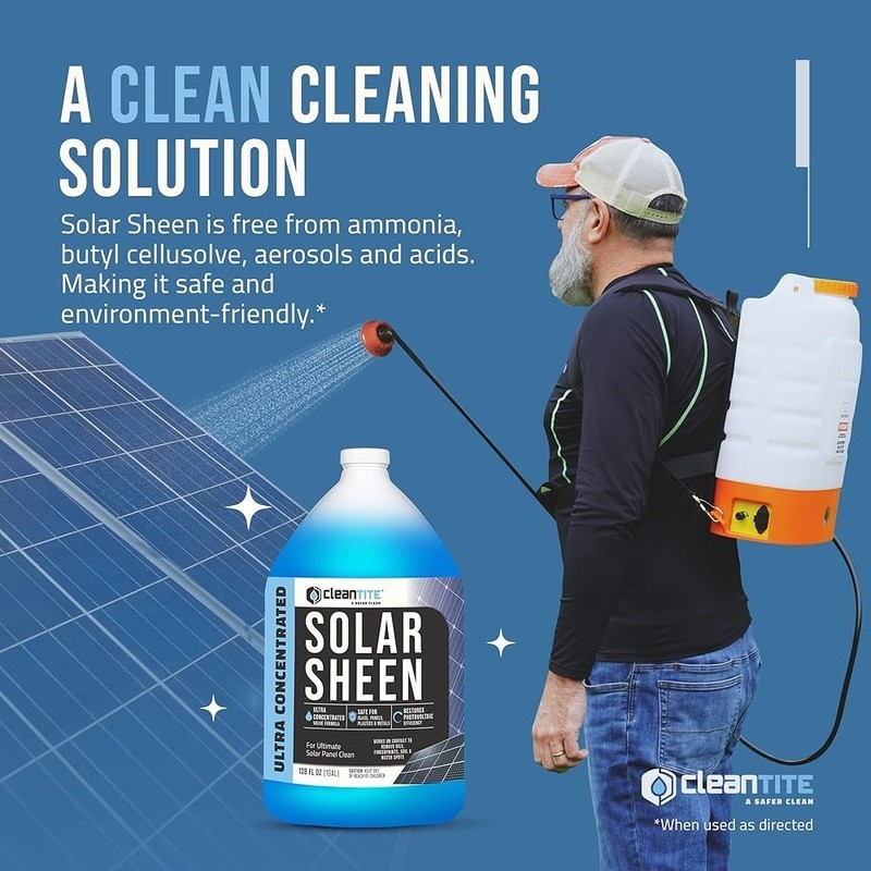 Ultra Concentrated Solar Panel Cleaner Eco Friendly Natural Formula 512 Gal New