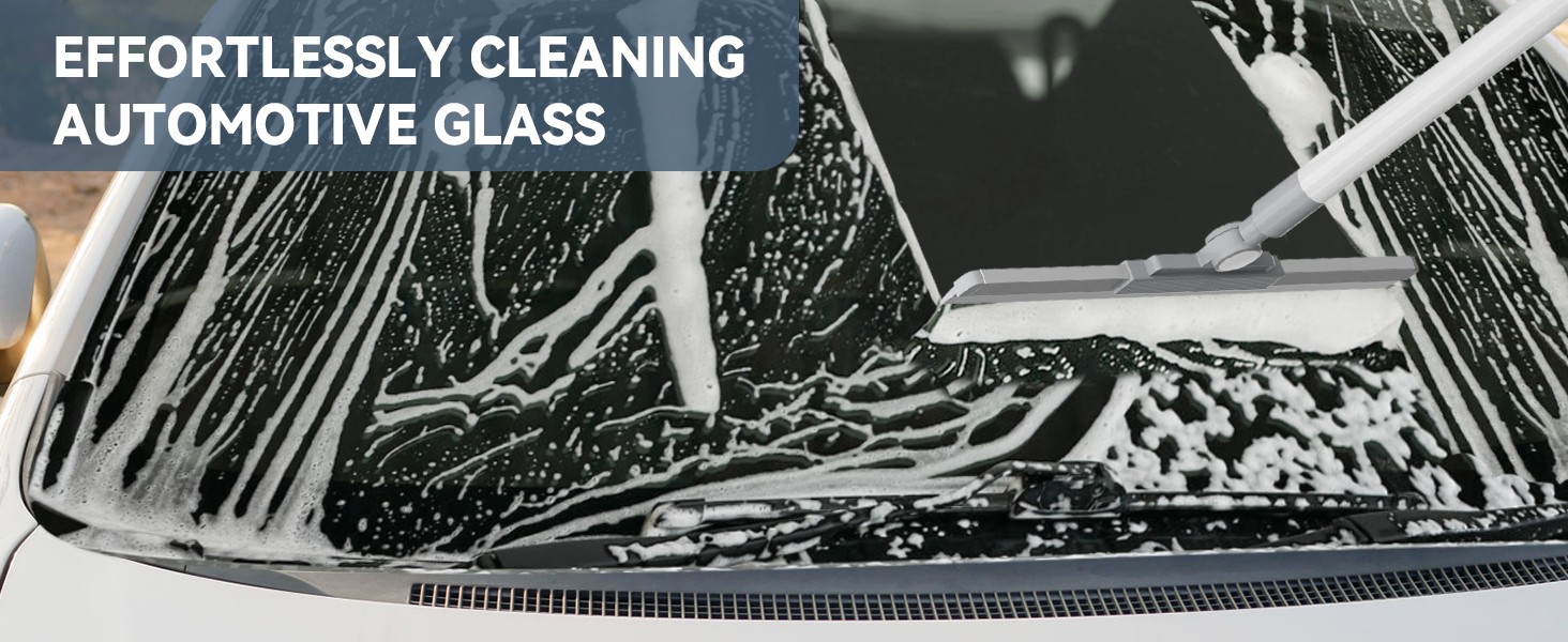 Floor Squeegee with 180° Rotating Head, Squeegee for Floor with 52” Long