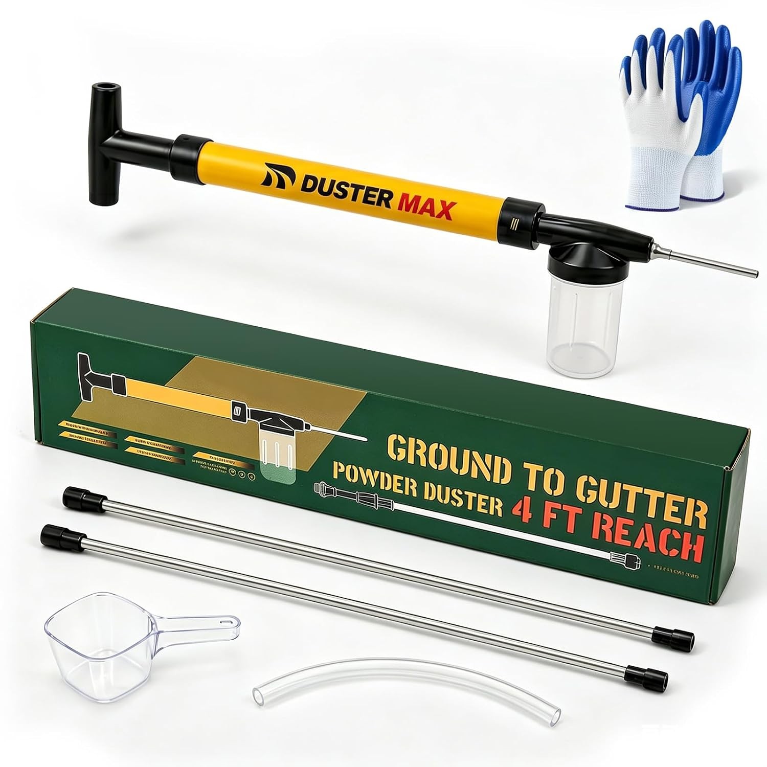 Diatomaceous Earth Powder Adjustable Long Reach Duster Pump Applicator 4FT