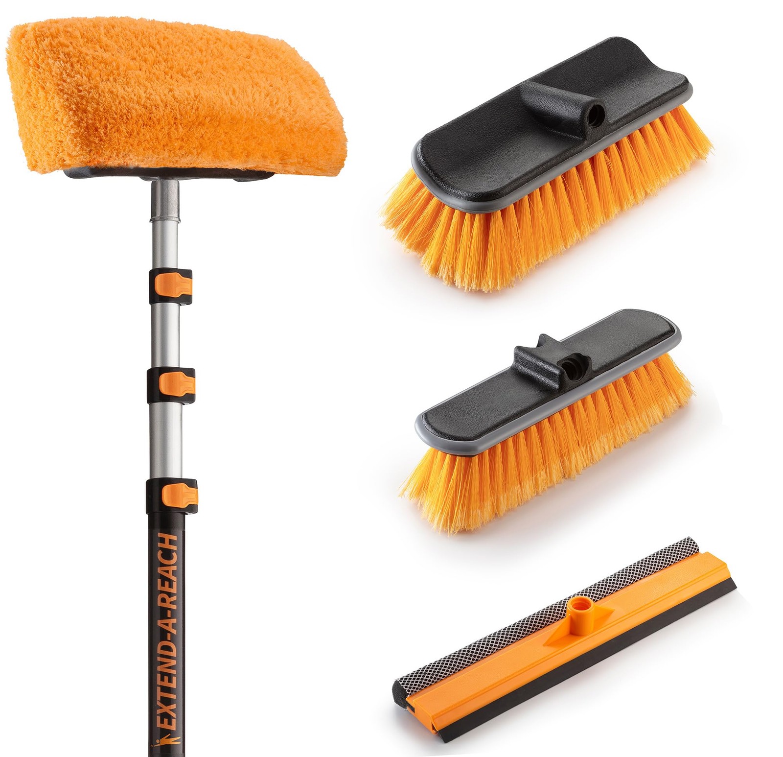 20 Foot Exterior House Cleaning Brush Set with 4-12 ft Extension Pole // Viny