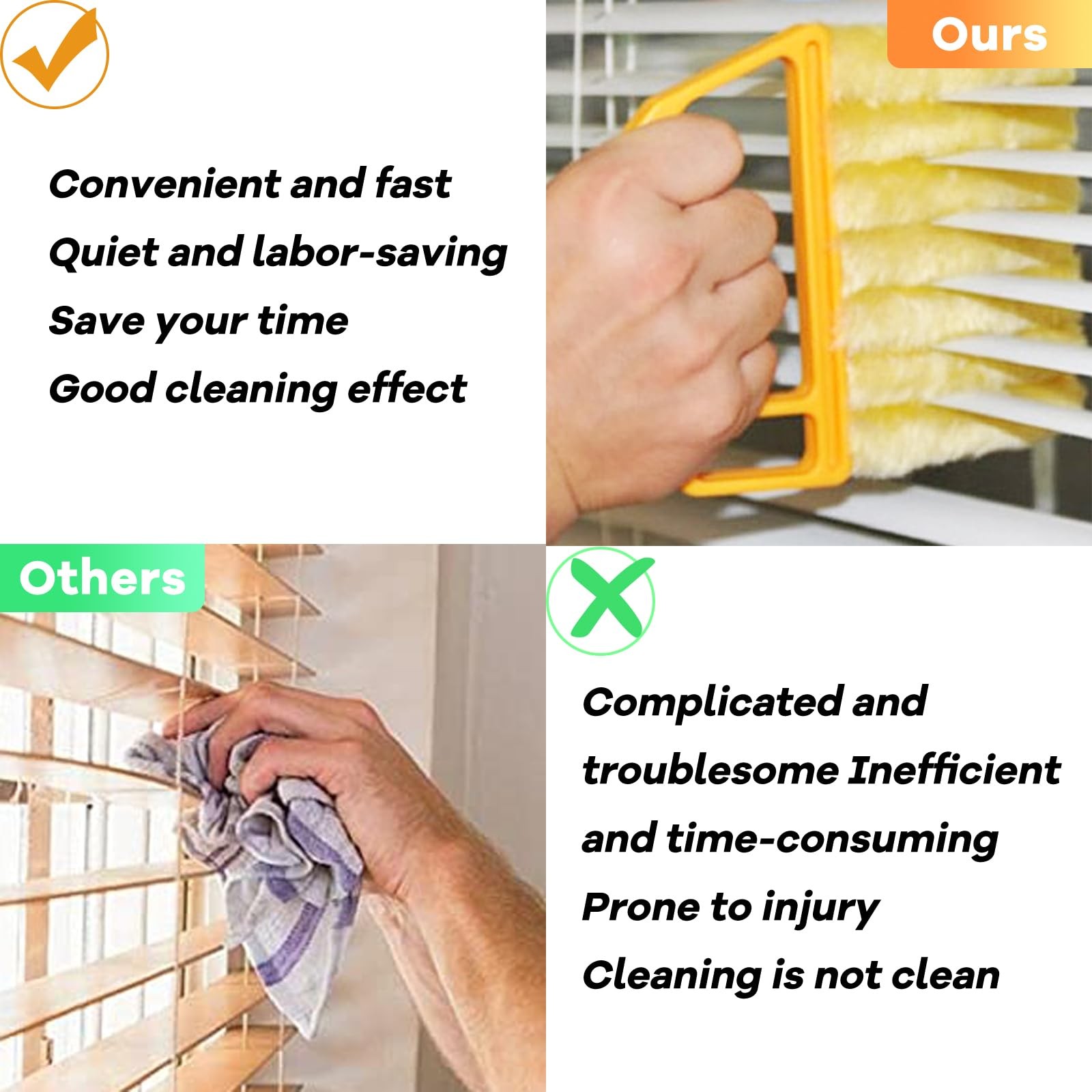6 Pcs Blind Cleaner Duster Tool, 7-Finger Dusting Cleaner Tool for Window & V…