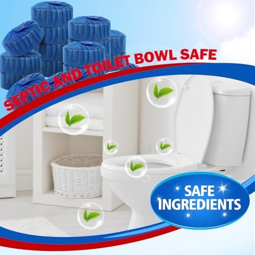 40 Pack Toilet Bowl Cleaner Tablets Blue Auto Tank Cleaner Long Lasting Fresh