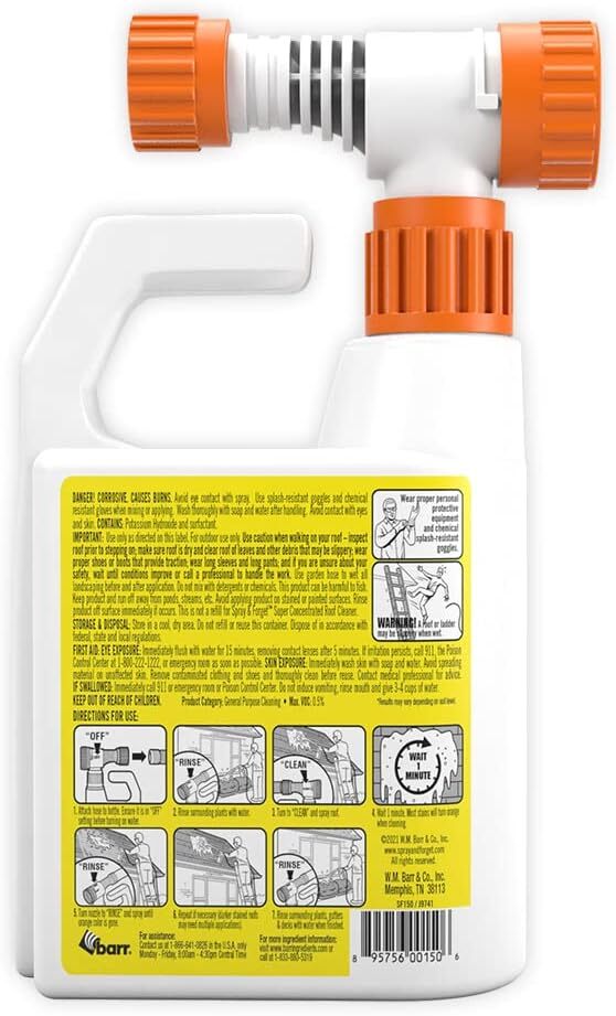 Spray & Forget SF150 Super Concentrated 32 oz. Roof Cleaner with Hos Sprayer