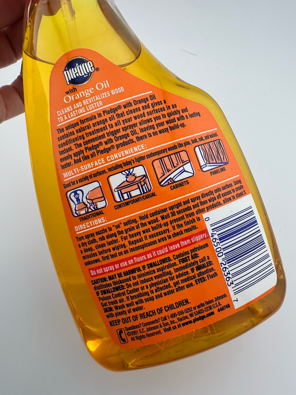 VTG Pledge With Natural Orange Oil Spray 16 fl oz Cleans Revitalizes 2001